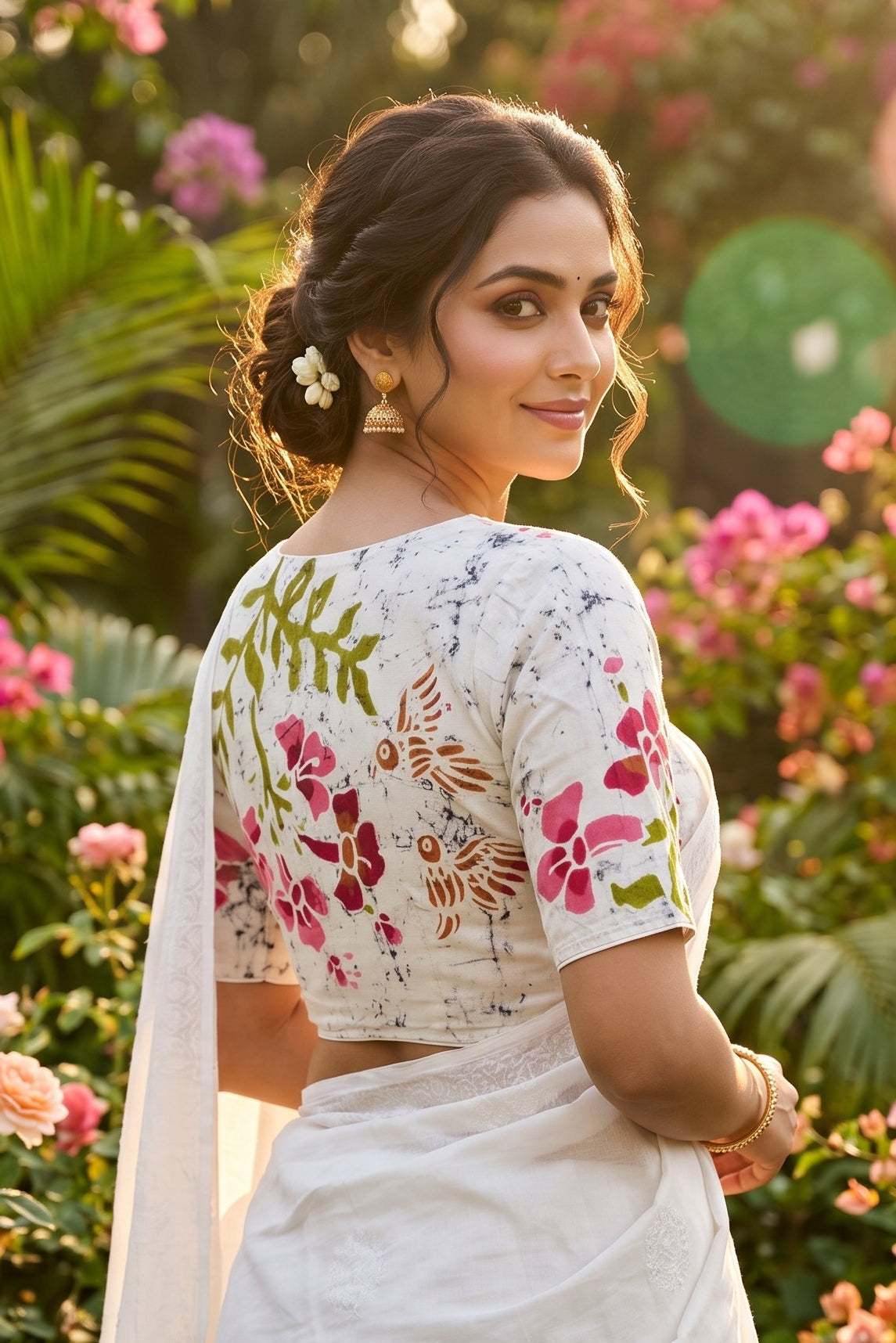 Doodle Of Flowers- Batik Designer Blouse