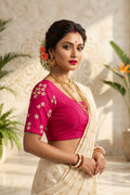 Shiuli Flower Designer Blouse(Pink)