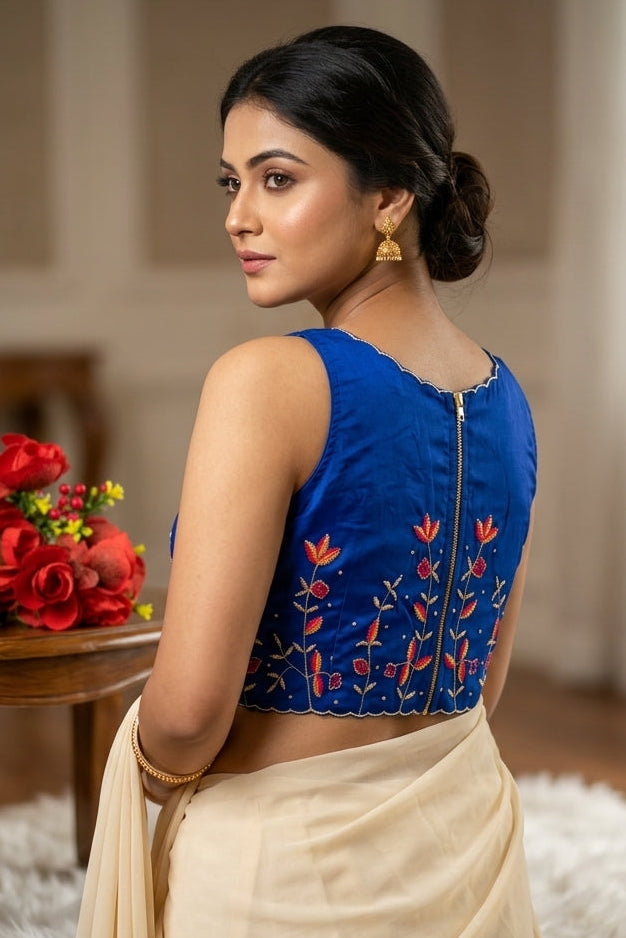 Rising Rever Floral Embroidery Blouse
