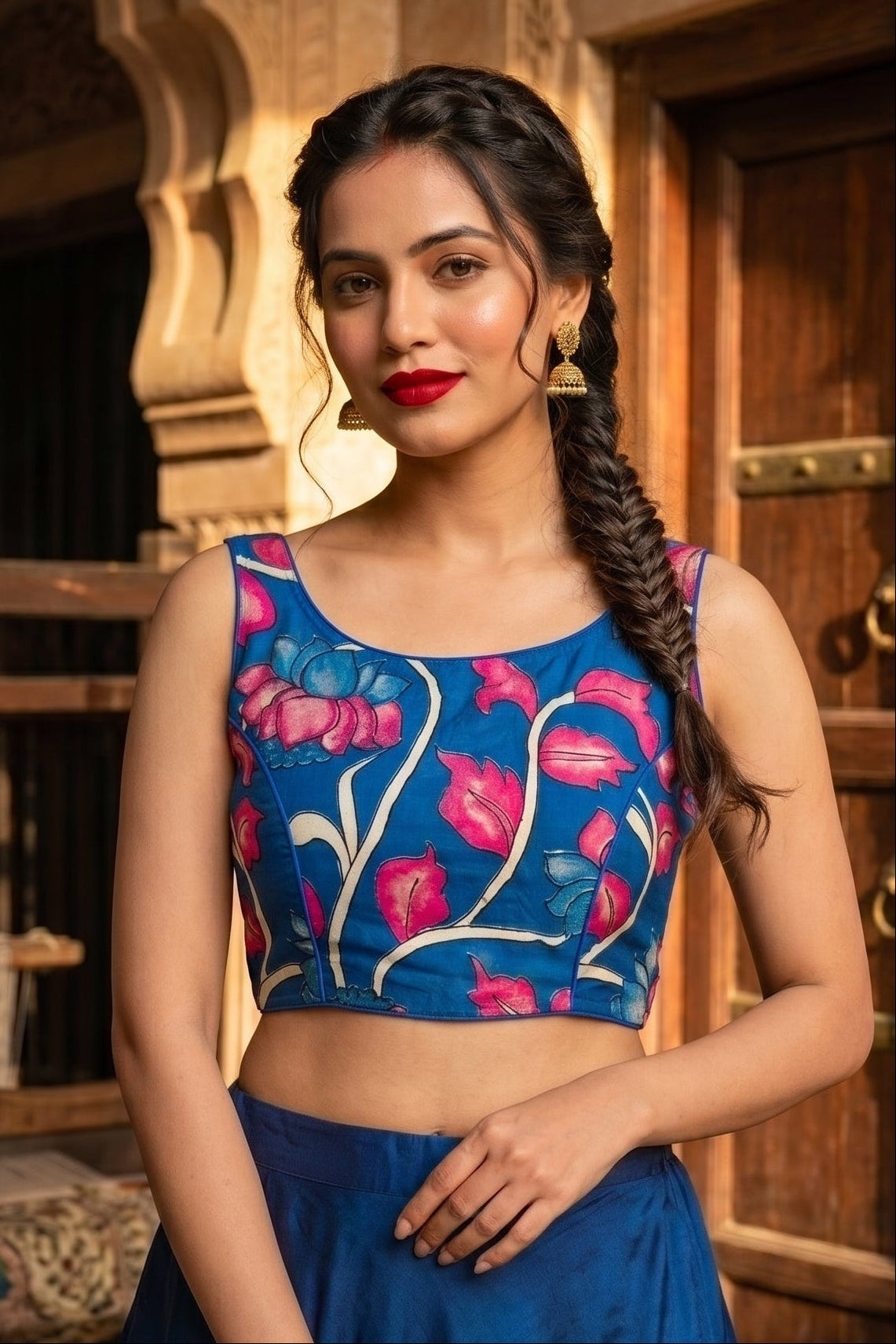 Fleur Essence kalamkari-Designer Blouse