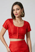 Red Tuilip Fancy Silk Blouse