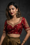 Emerald Vine Zari New Designer Blouse
