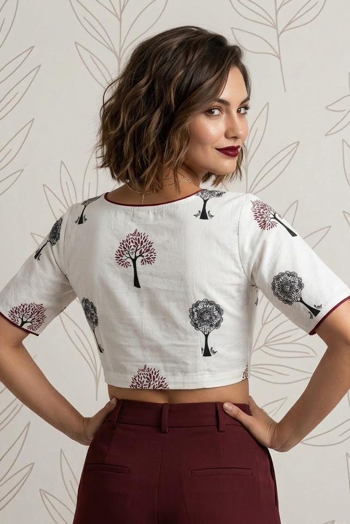 Signature Print Cotton Blouse