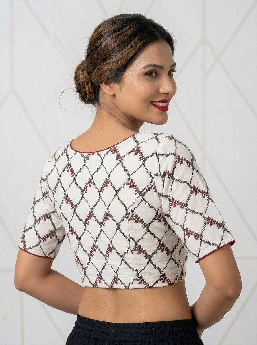 Signature Print Cotton Blouse