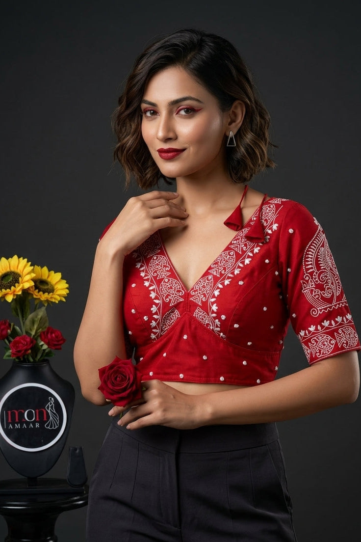 Queen of Water Vichitra Silk Blouse
