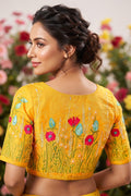 Gilded Garden Vichitra Silk Blouse