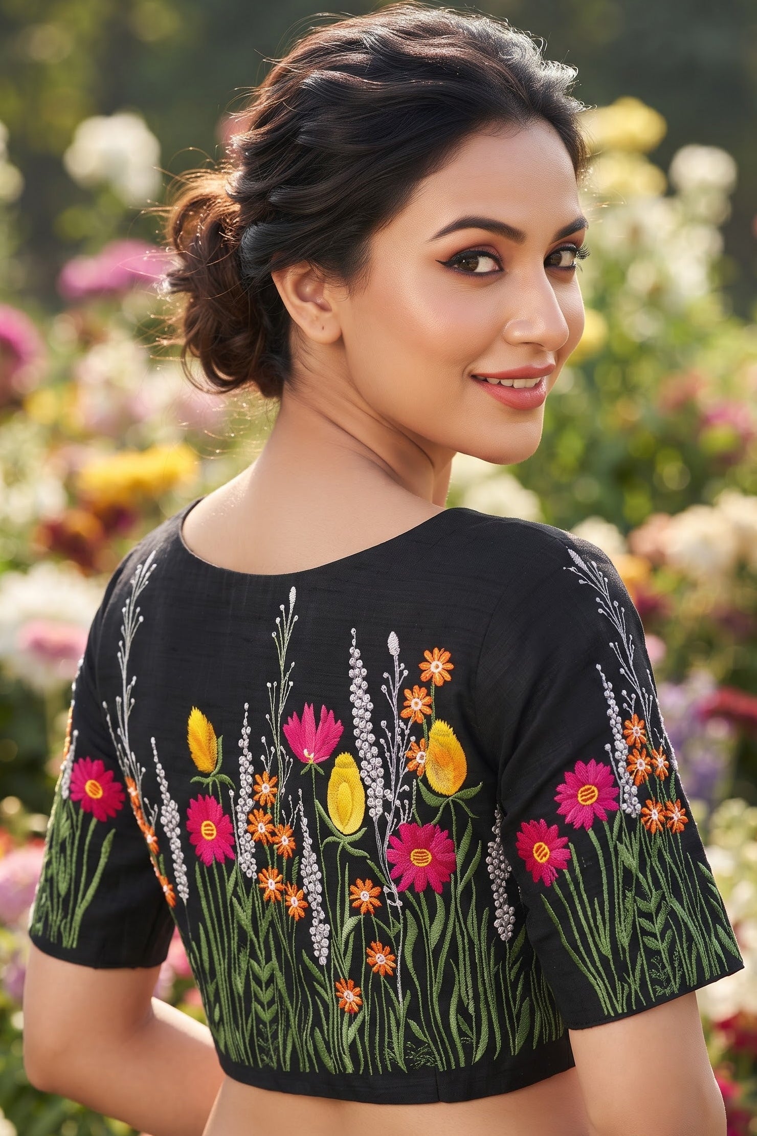 Gilded Garden Vichitra Silk Blouse