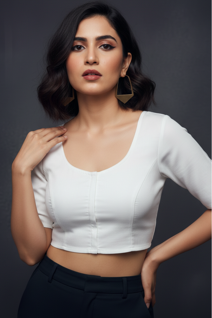 Single And Solid Color Fancy Designer Blouse