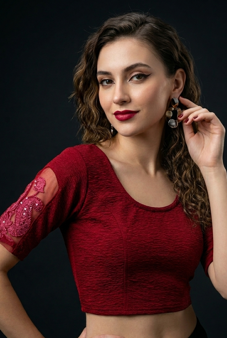 Retro Revival-Stretchable Knitted Blouse