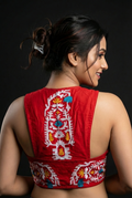 Ethereal Red Beauty Designer Cotton Blouse