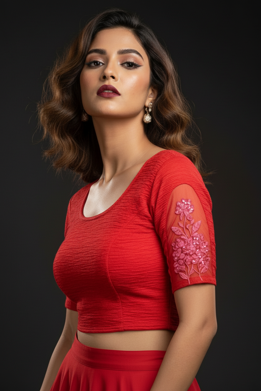 Comfort Ease-Stretchable Knitted Blouse