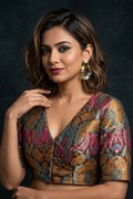 Colorful Dreams- Katan Silk Banarasi Blouse