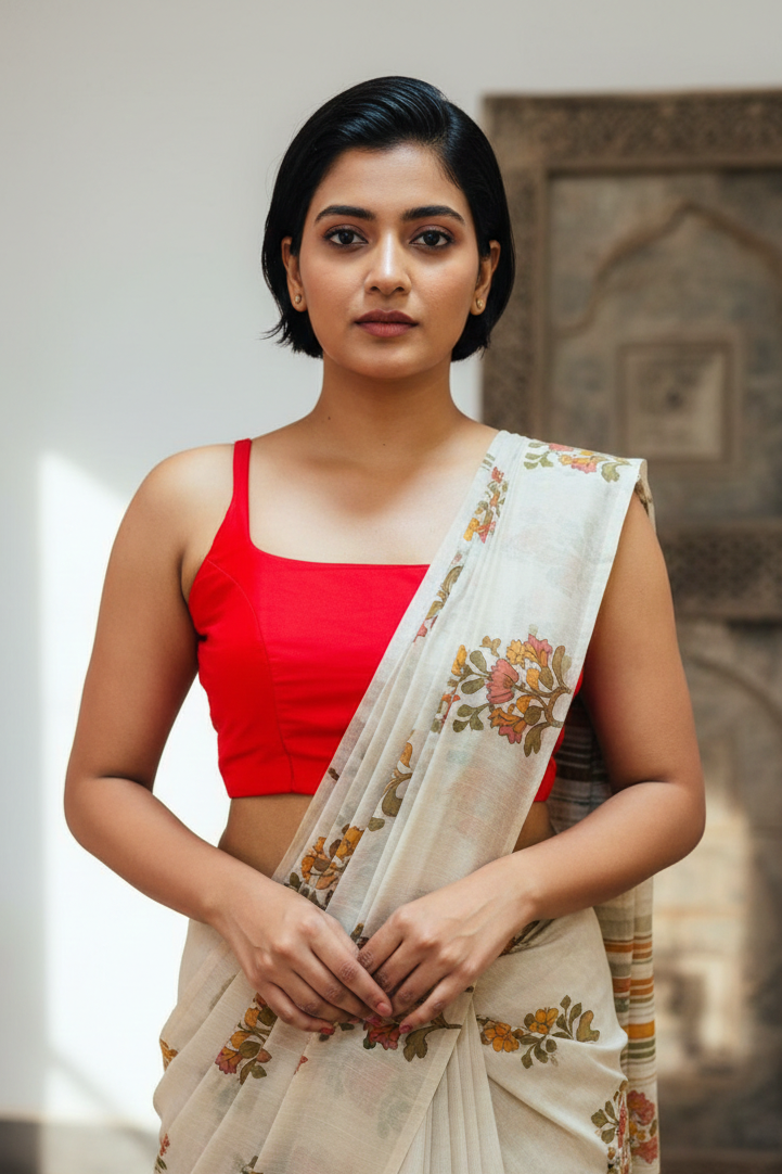 The Bonedi Baddie - Solid Fancy Designer Blouse