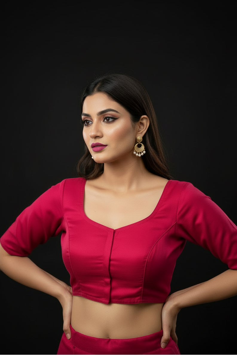Single And Solid Color Fancy Designer Blouse