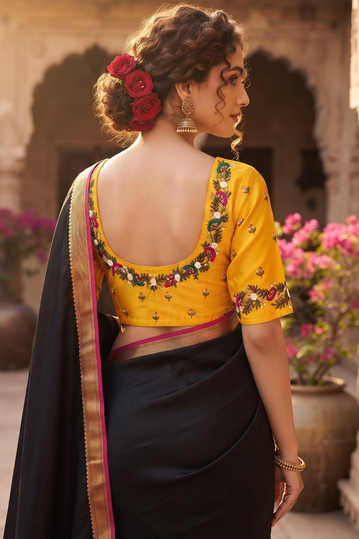 Kumkum Blossom Handwork Blouse