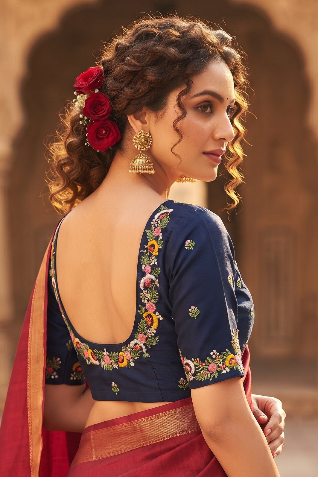 Kumkum Blossom Handwork Blouse