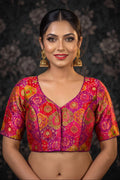 Crown on Repeat- Katan Silk Banarasi Blouse
