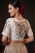 Festive Paisley Vichitra Silk Blouse