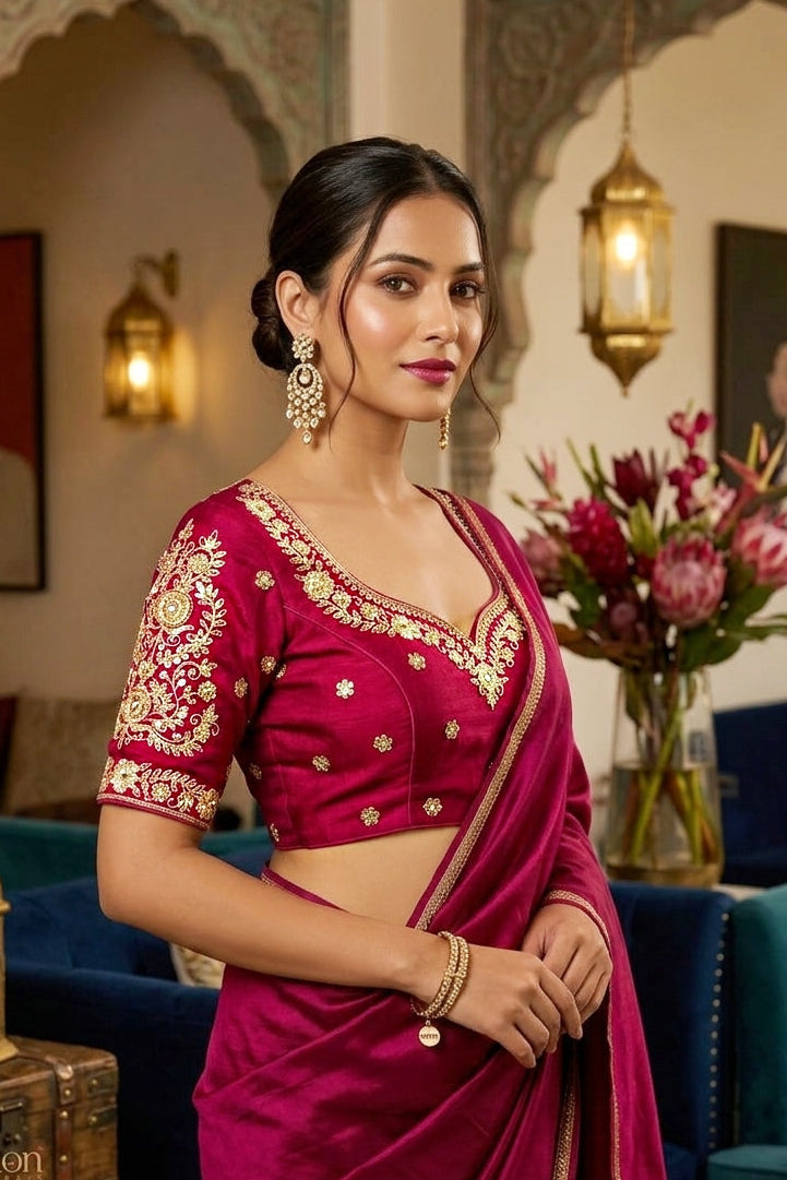 Emerald Vine Zari New Designer Blouse