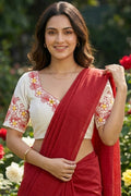 Mirror Magic & Flowers- Embroidered Blouse
