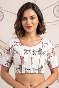 Signature Print Cotton Blouse