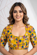 Retro Sketch Kalamkari Designer Blouse