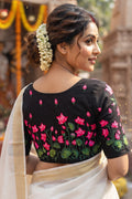 Lotus Majesty Vichitra Silk Blouse