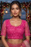 Enchanted Bloom Heritage Net Chikankari Blouse