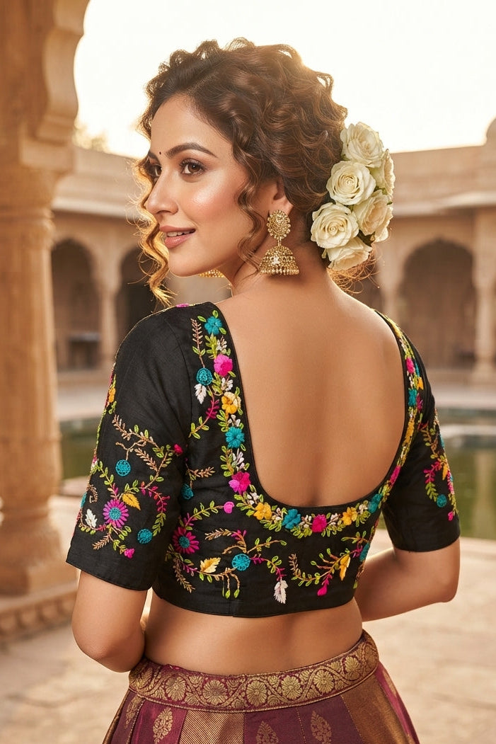 Floral Symphony Handwork Blouse