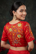 Festive Paisley Vichitra Silk Blouse