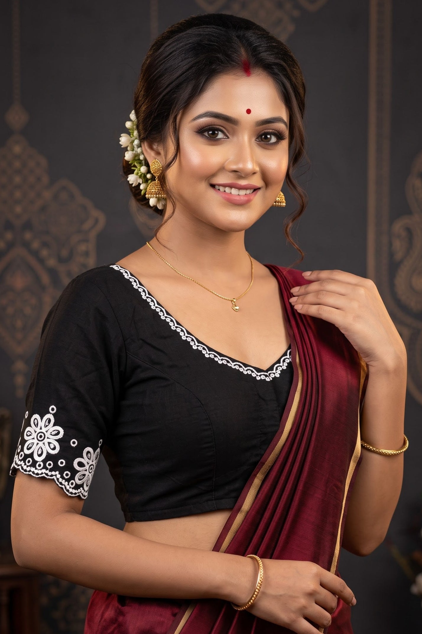 A Crown of Petals Cotton Embroidered Blouse