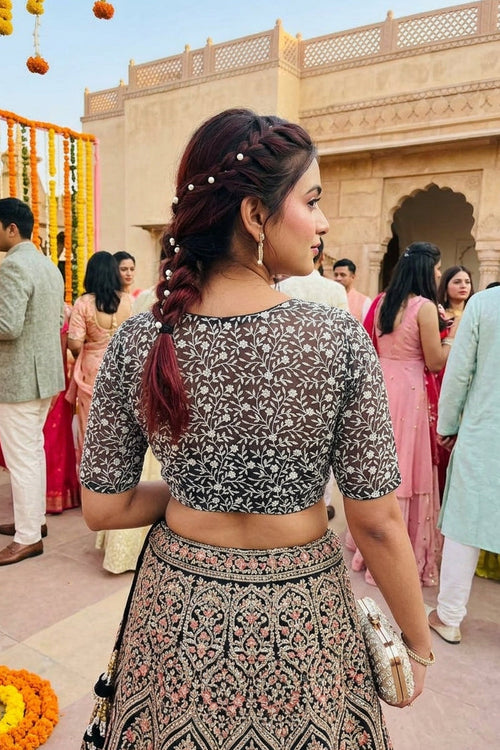 A Quiet Connection- Designer Net Blouse
