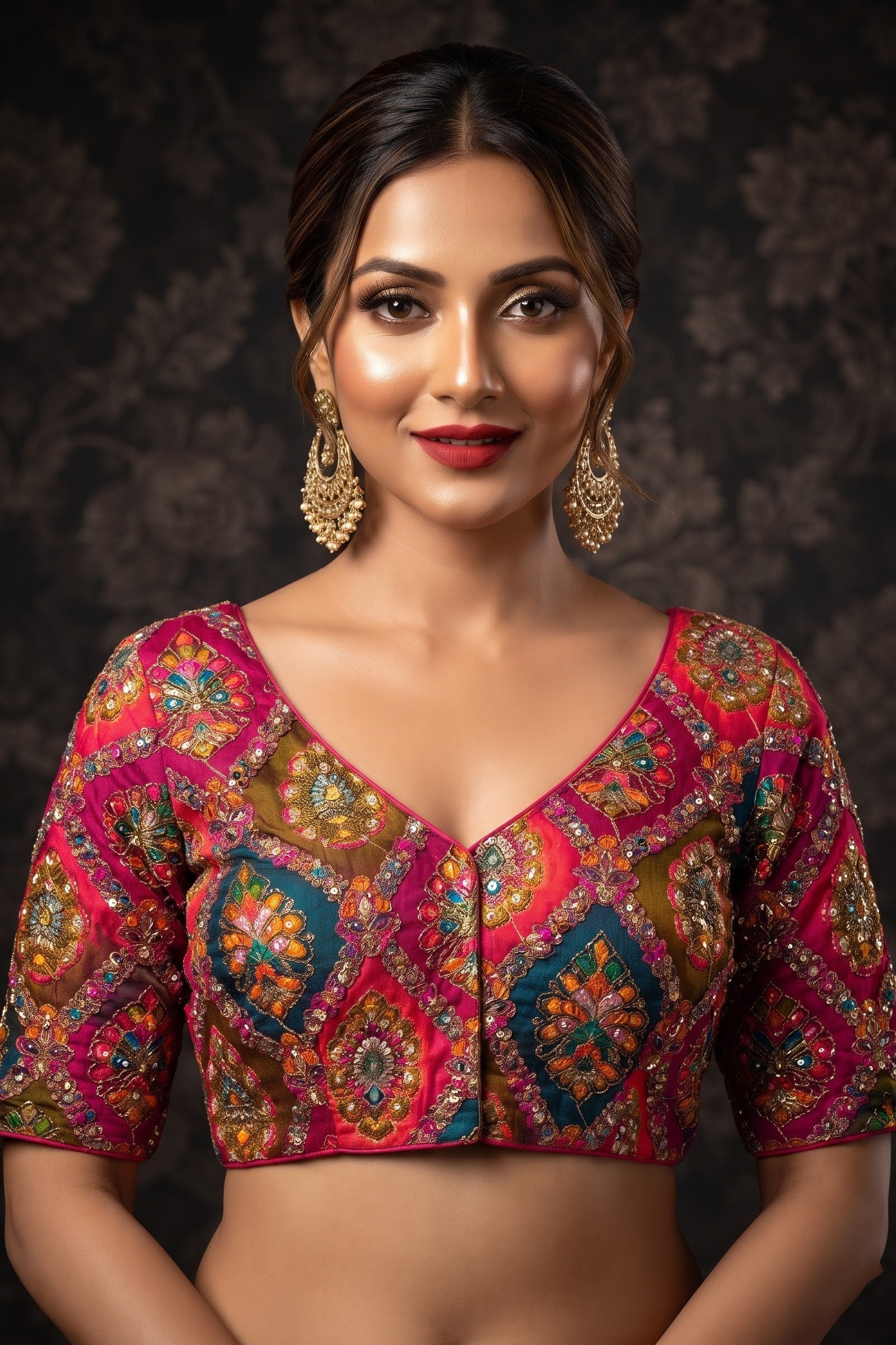 Dreams Become Design – Designer Zari & Sequins Crepe Blouse