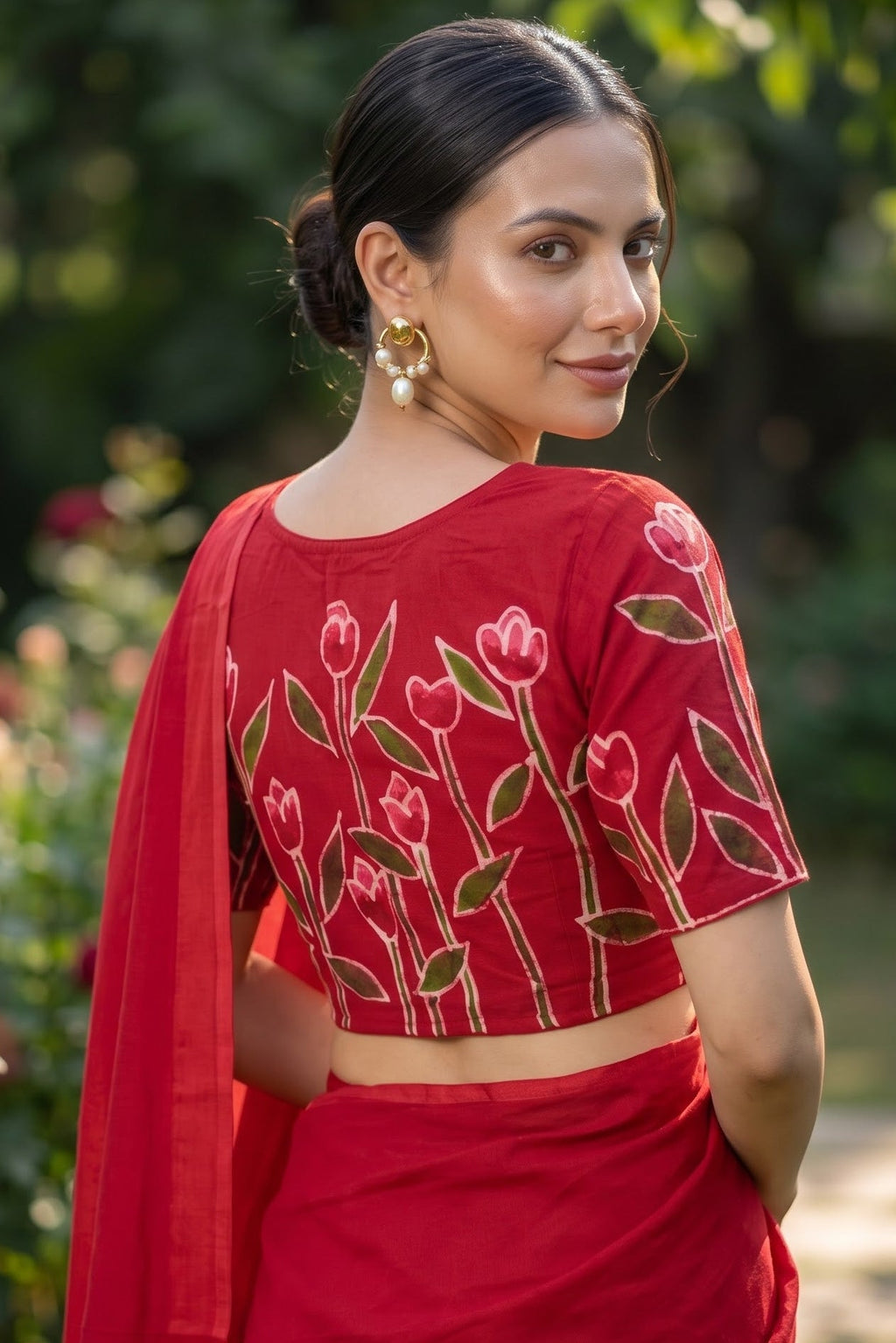 Tulip Charm Batik Blouse