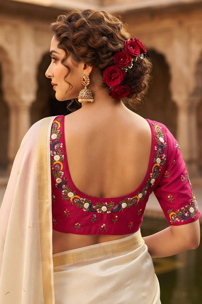 Kumkum Blossom Handwork Blouse