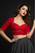 Golden Glow- Vichitra Silk Blouse