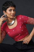 Little place- Floral Stretchable Knitted Blouse