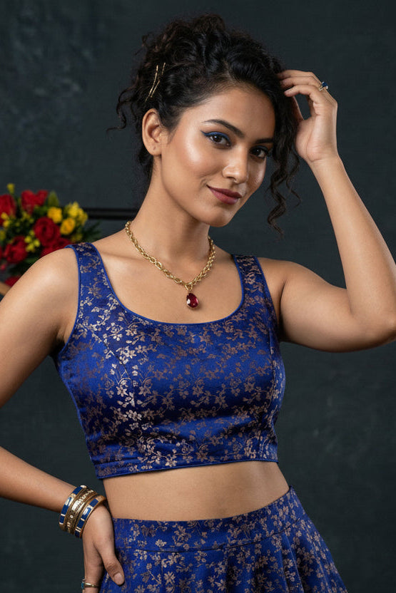 Golden Touch-Katan Banarasi Silk Blouse