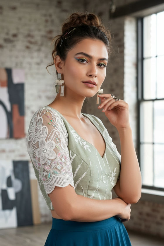 Too Perfect Designer Net Blouse
