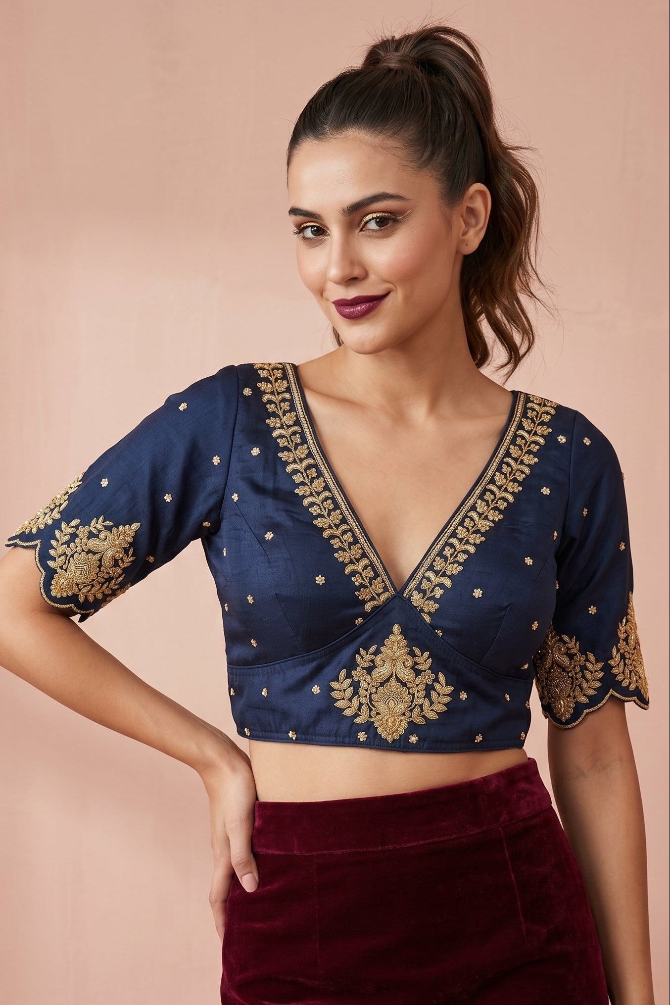 The Empress Gilded V-Neck Blouse