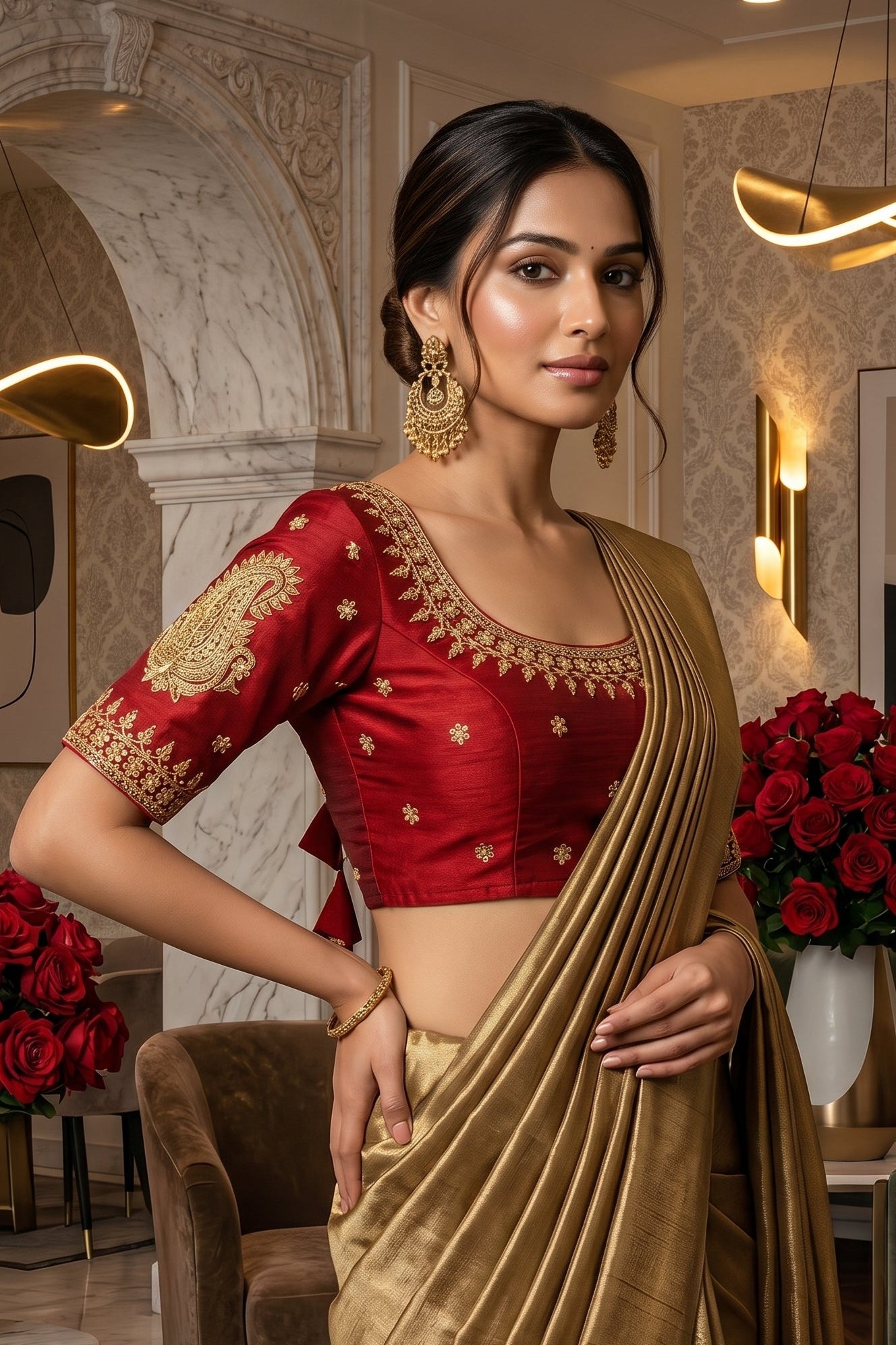 Gold Glitz New Designer Blouse