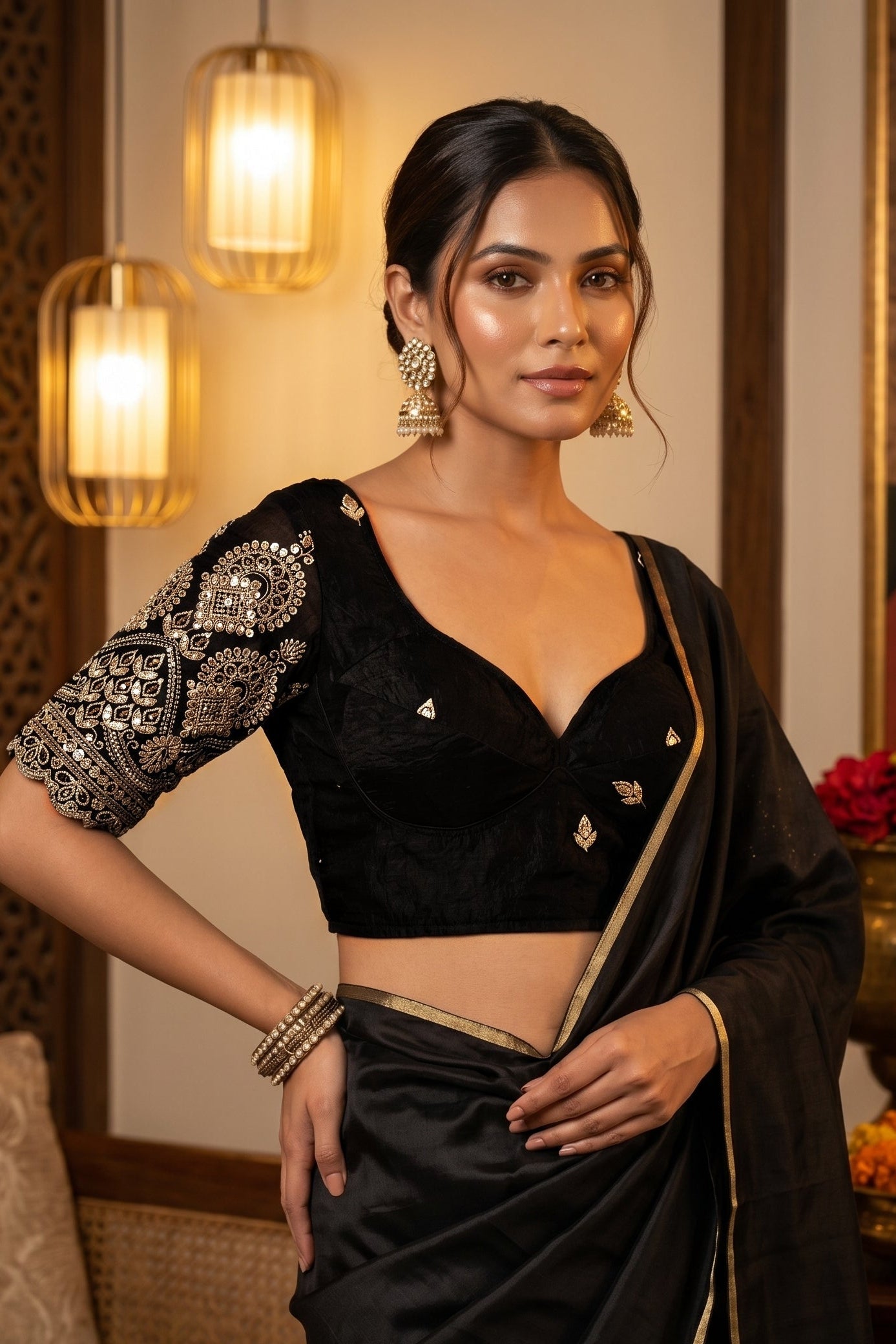 Rani Core-Fendy Silk Blouse(Black)