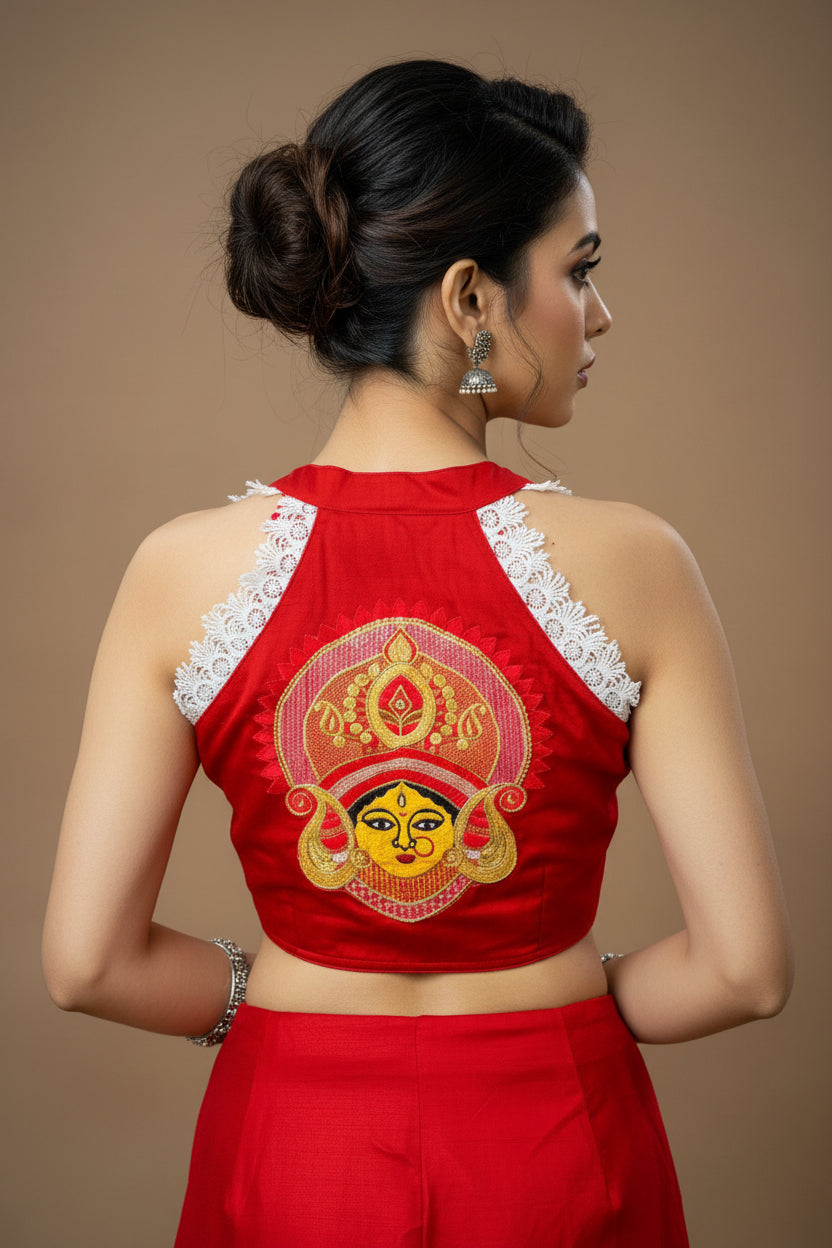Pushpanjali Designer Blouse For Durga Puja