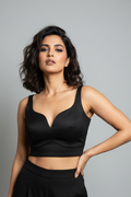 Black Gold Cotton Silk Blouse