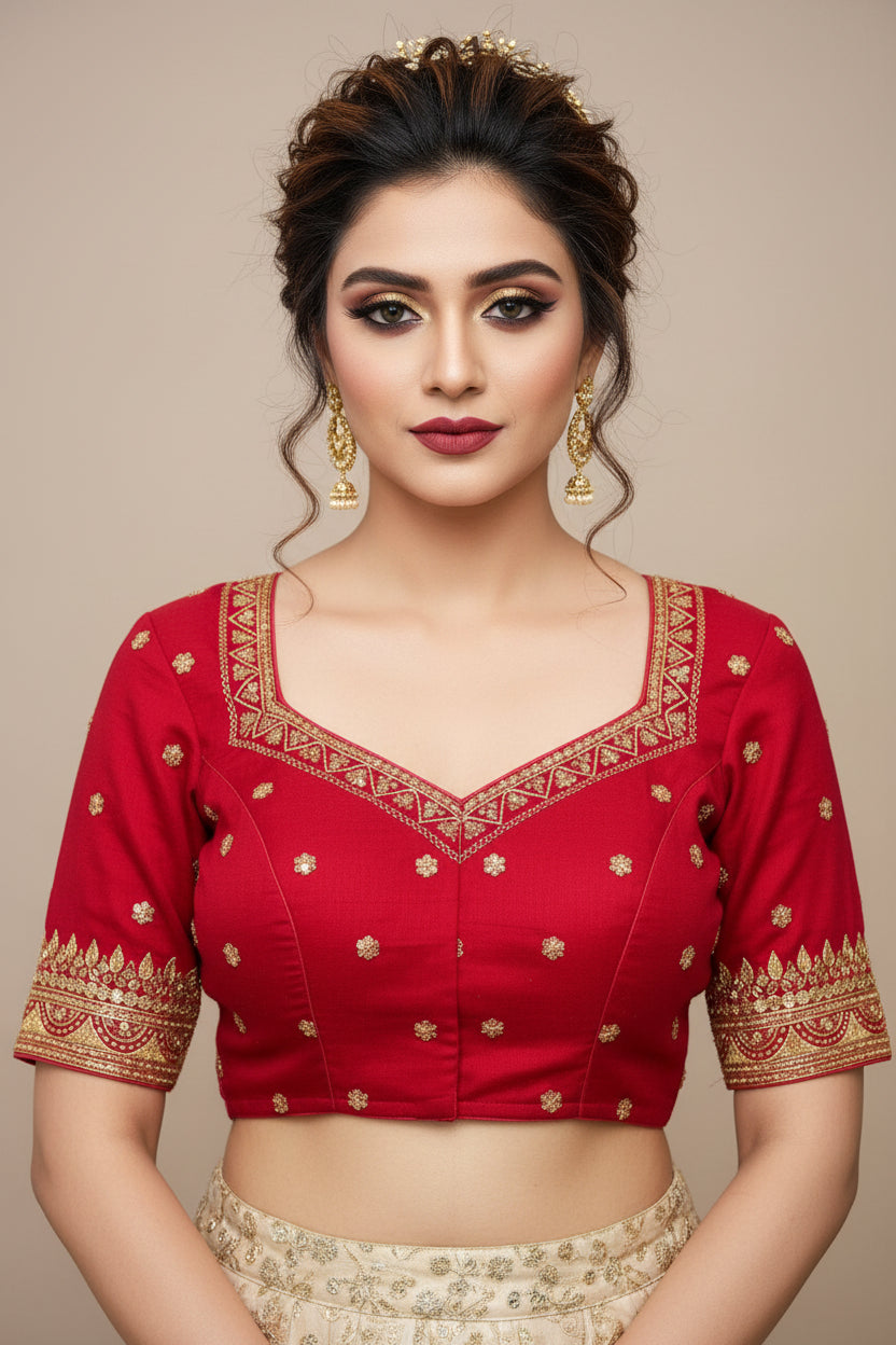 Everflowing Vichitra Pink Silk Blouse