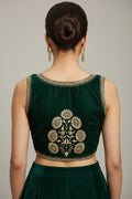 Green Vichitra Silk Blouse