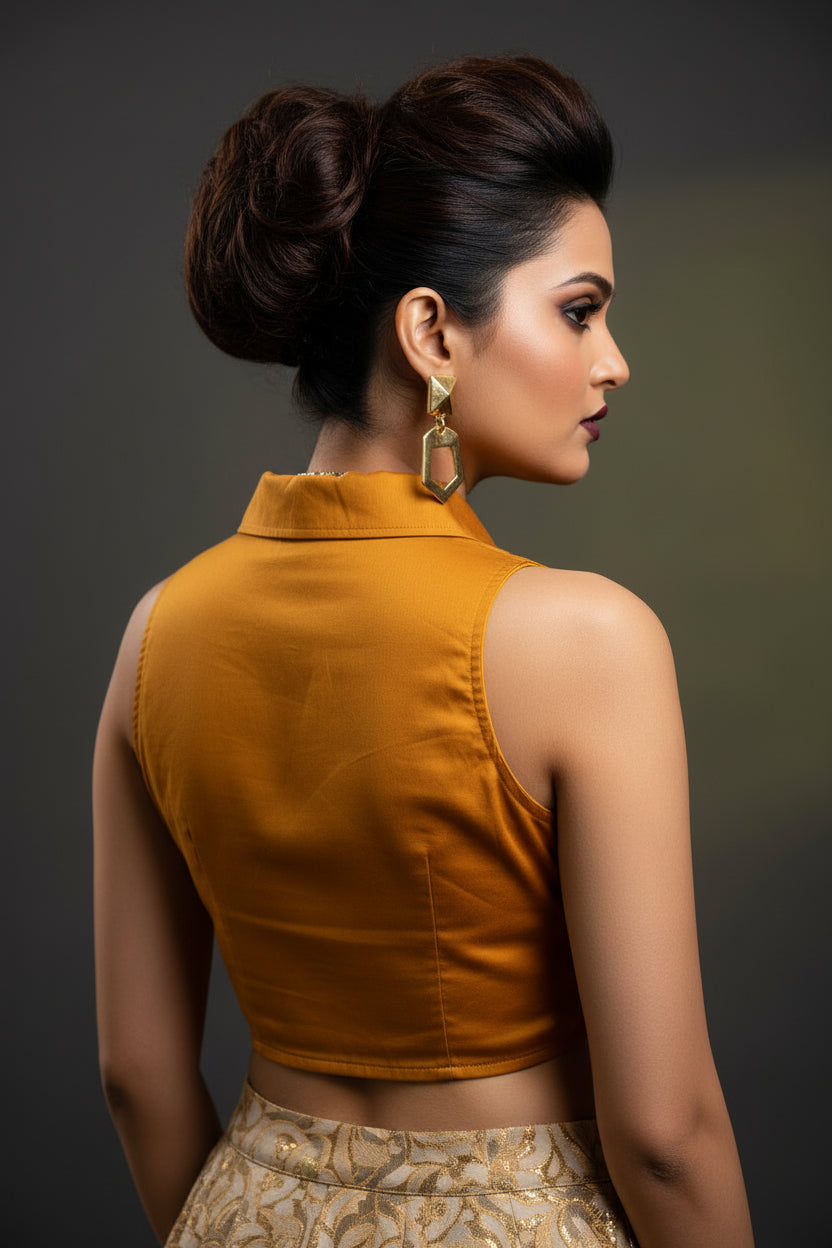 Swarna Kanya Yellow Cotton Blouse