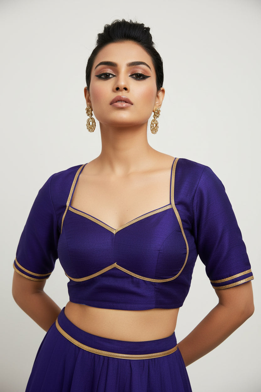 Golden Glow- Vichitra Silk Blouse