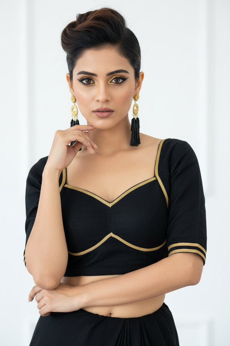 Golden Glow- Vichitra Silk Blouse