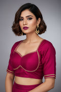 Golden Glow- Vichitra Silk Blouse